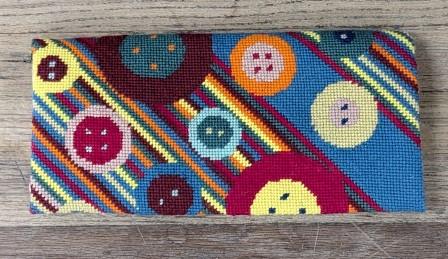 * Button Needlepoint Clutch
