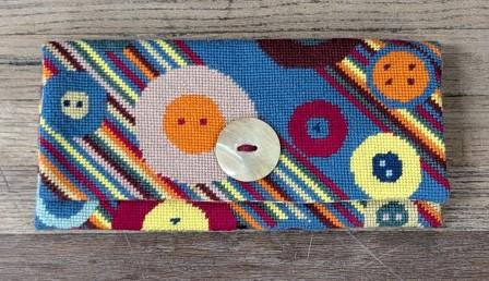 * Button Needlepoint Clutch