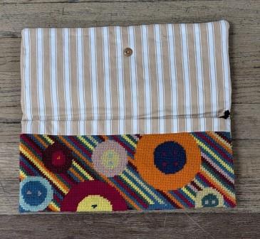 * Button Needlepoint Clutch