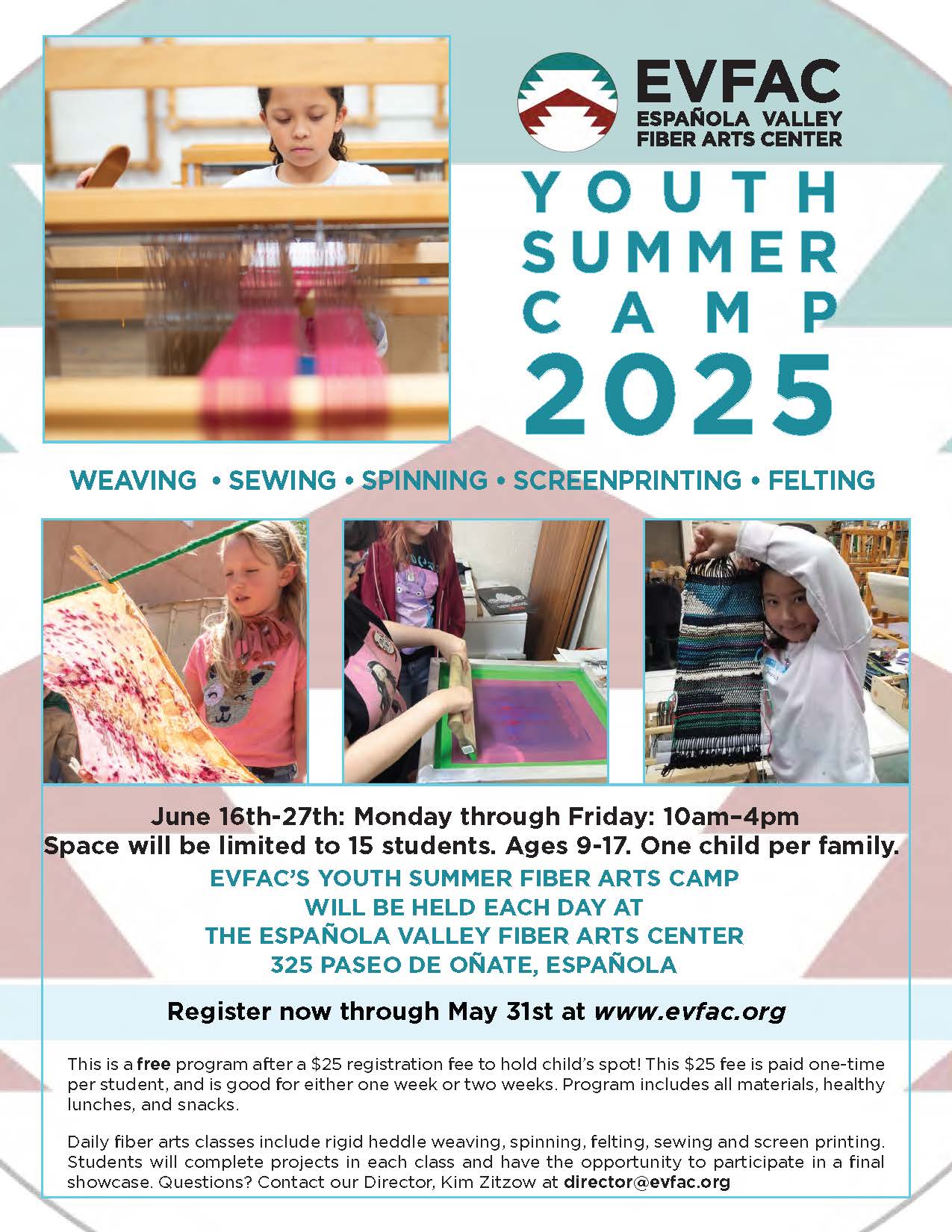 PROGRAM: Registration - Summer Fiber Art Camp at EVFAC