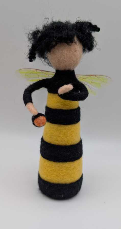Felted Bumblebee Costume Lady
