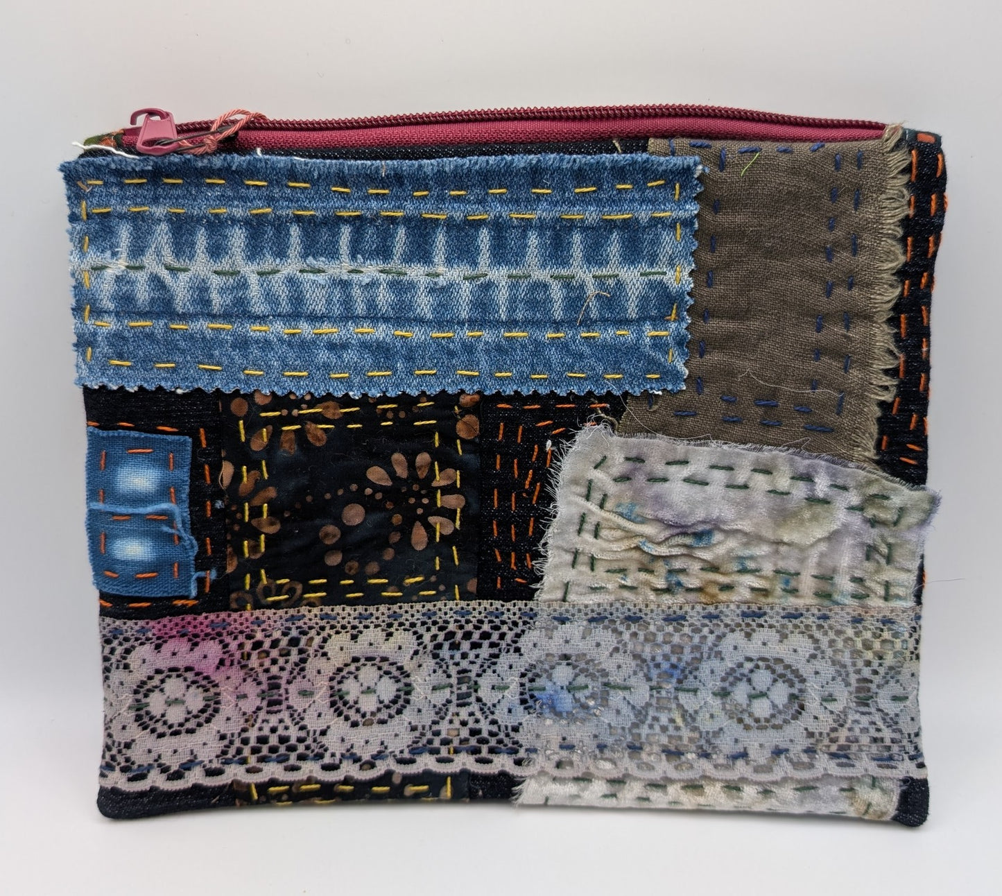 * Sashiko Zipper Bag