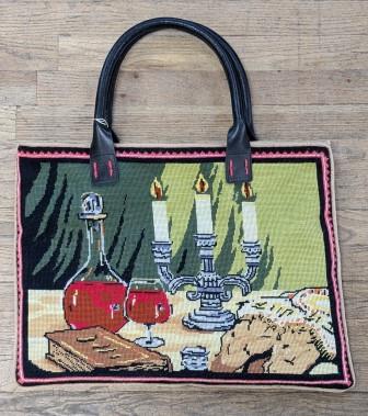 * Needlepoint Handbag "Dinner"